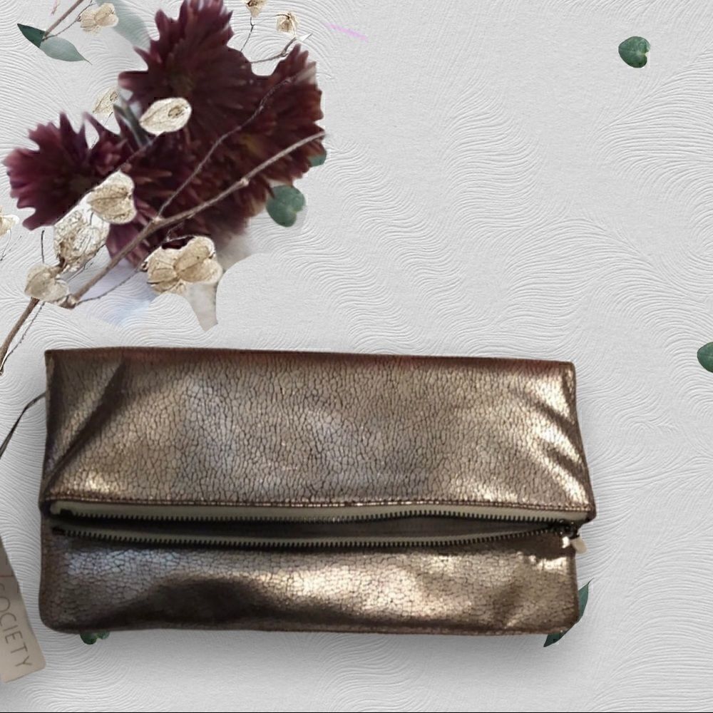 NWT Silver Sole Society Clutch